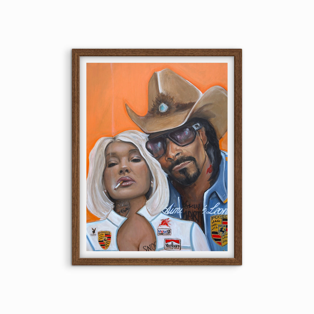 Fast Love Bad Habits — Western Pop Art print by Madeline Kiel featuring Snoop Dogg and Martha Stewart